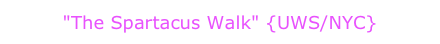 "The Spartacus Walk" {UWS/NYC}
